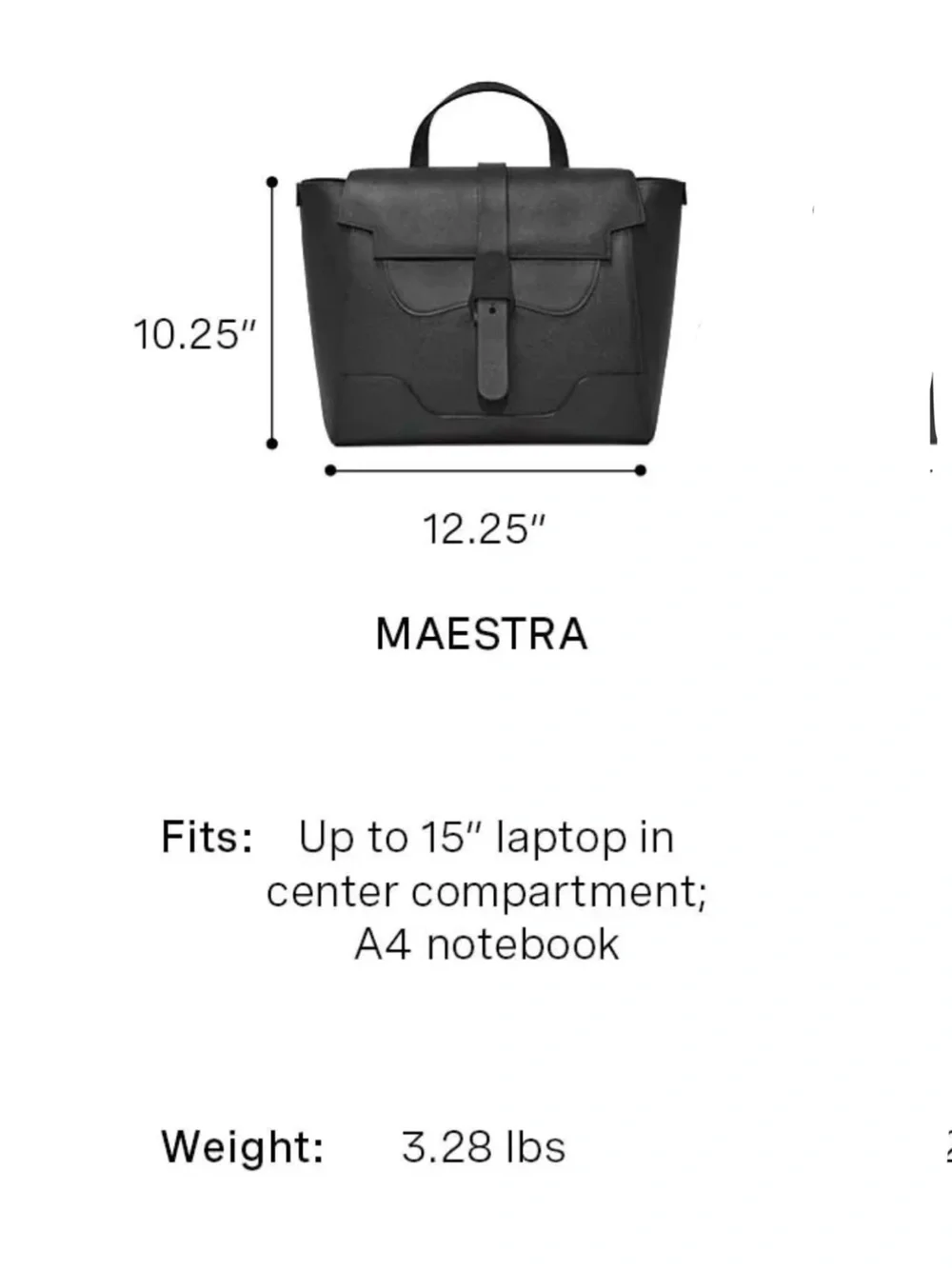 Senreve Maestra Large Navy Leather Handbag with Gold Accents